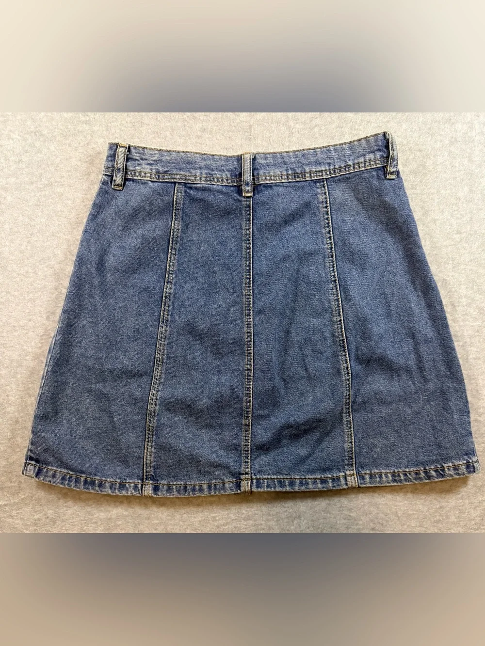 Divided Dark Blue Button-Front Denim Mini Skirt
